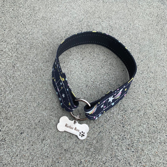 STAR - Blue/Navy Shooting Star and Moon House / ID Tag Collar